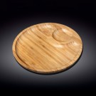 Бамбуковое блюдо круглое с соусником 20,5 см WL-771042/A