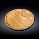 Бамбуковое блюдо круглое с соусником 25 см WL-771043/A