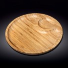 Бамбуковое блюдо круглое с соусником 35,5 см WL-771045/A