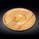 Бамбуковое блюдо круглое двухсекционное 35,5 см WL-771049/A